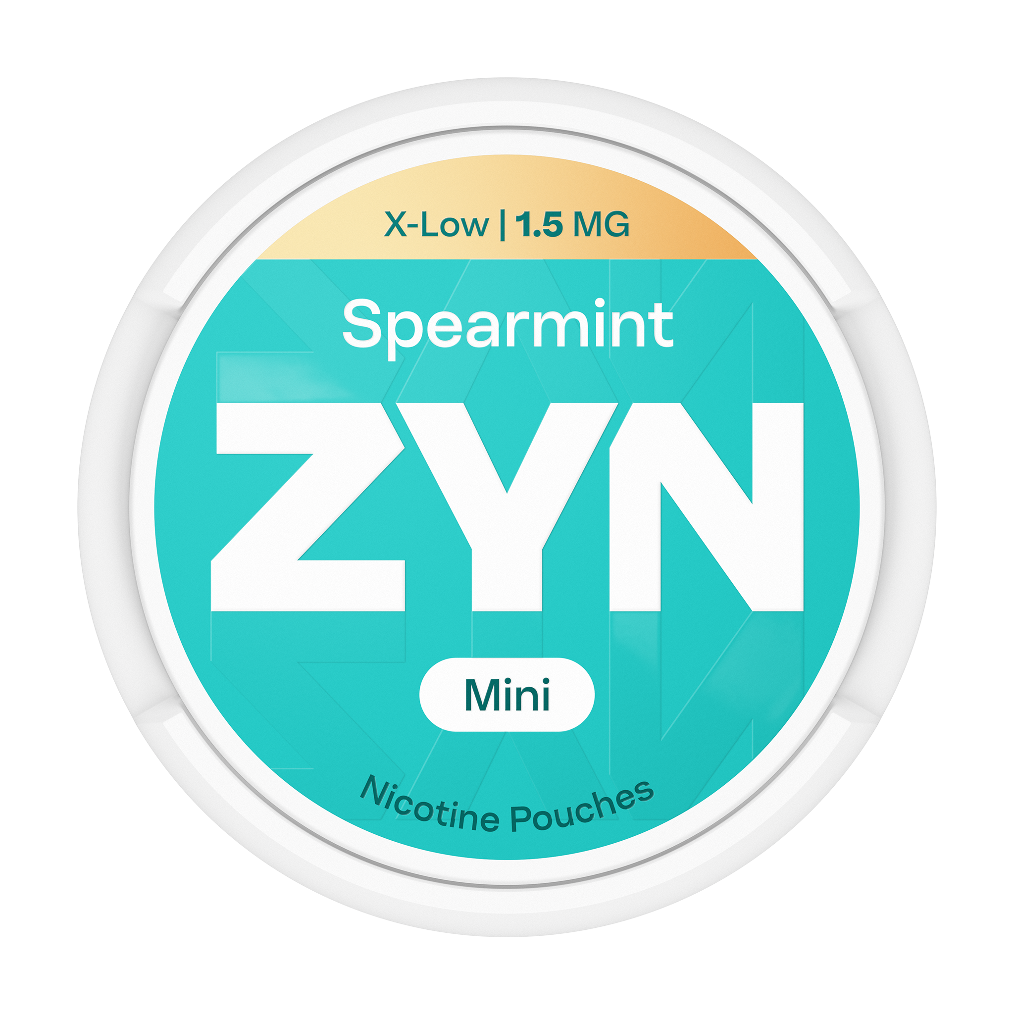 Svijetlozelena ZYN Spearmint Mini kutijica 1.5 mg, pogled odozgo